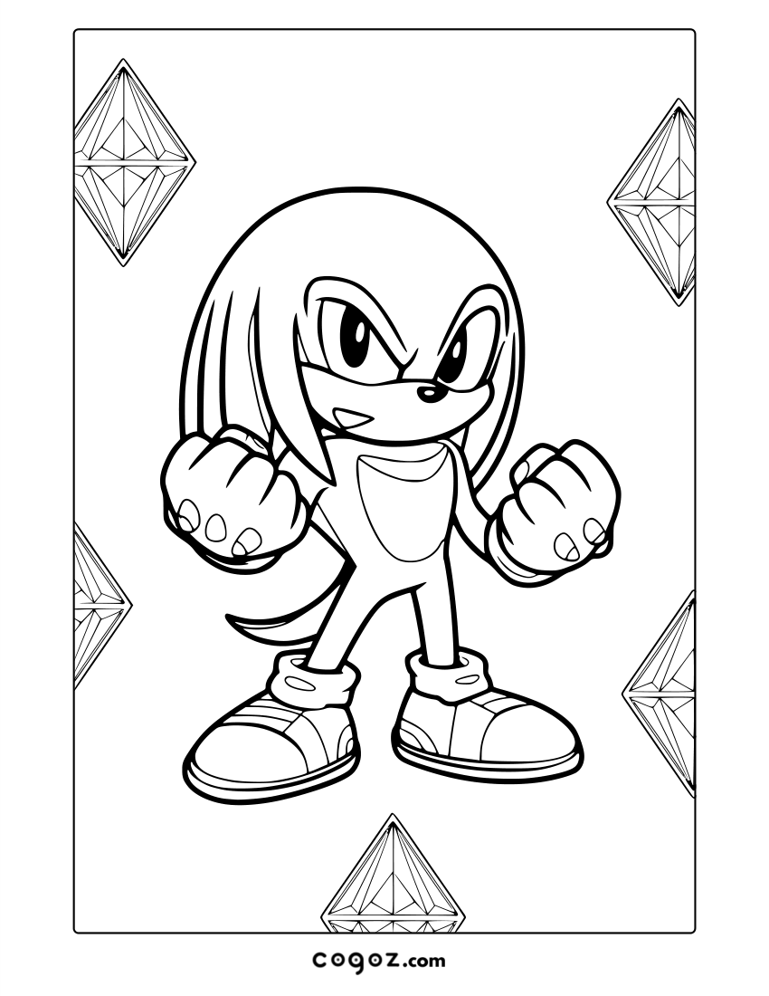 Knuckles in a punching stance with geometric diamond shapes.