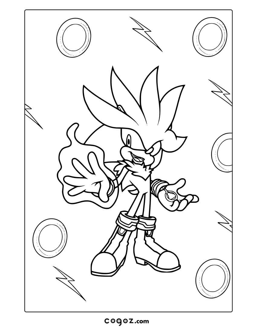 Silver the Hedgehog using psychic powers with glowing effects.