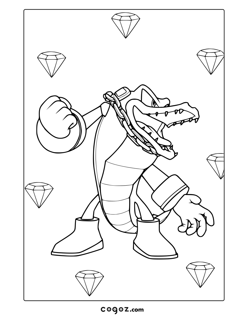 Vector in a fighting stance with a diamond-patterned background.