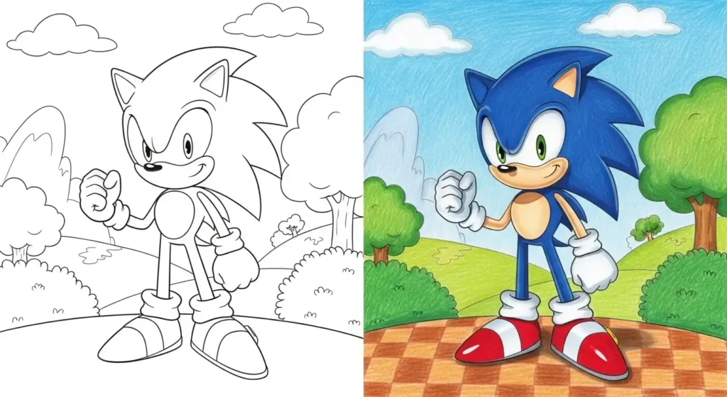 Sonic coloring pages
