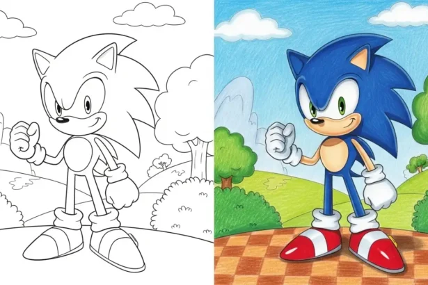 Sonic coloring pages