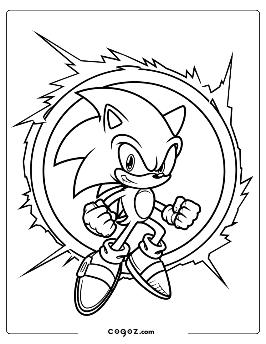 Classic Sonic jumping with an energy ring circling him.